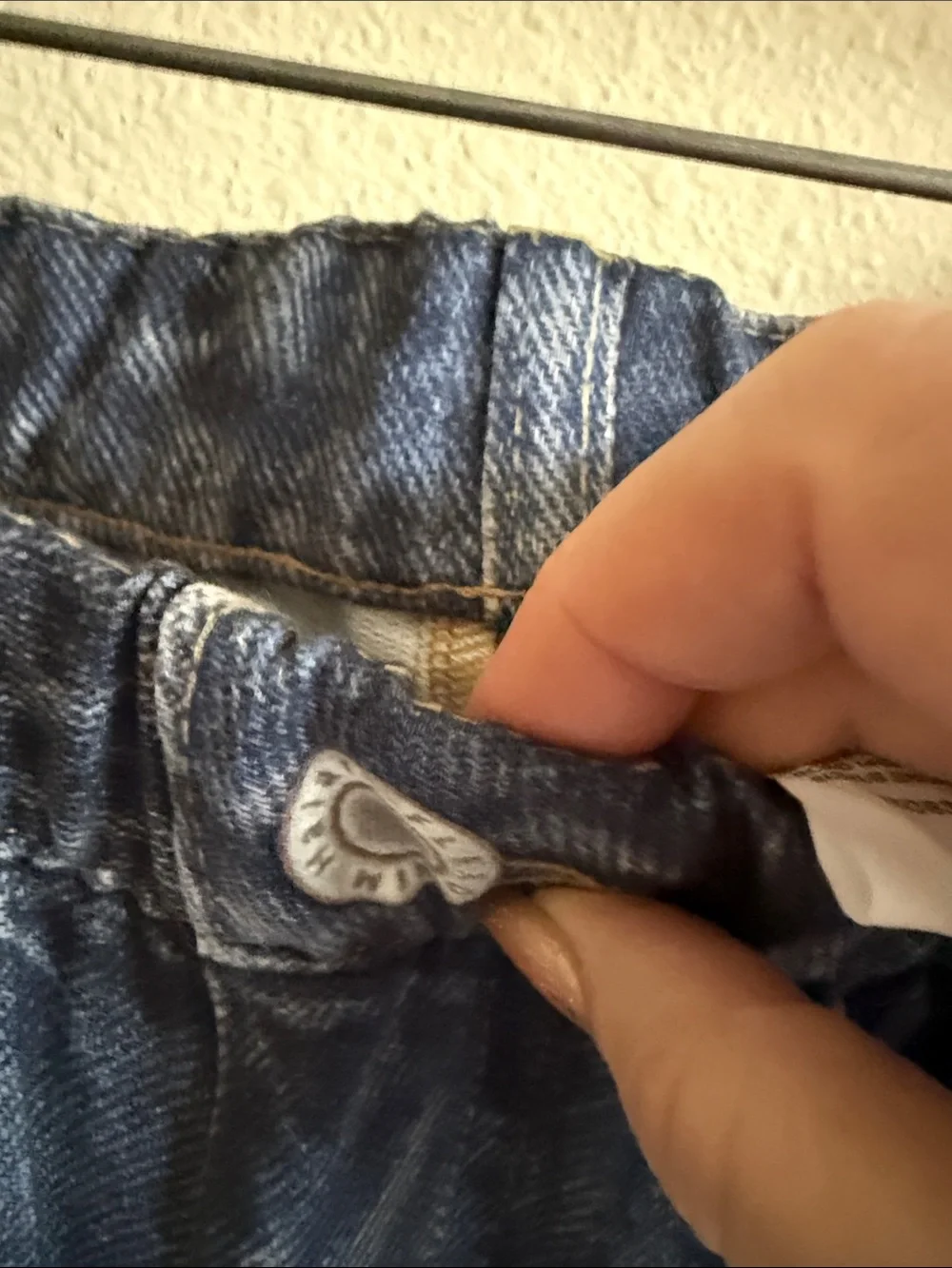 Women’s Relaxed Fit Blue Washed Jean Look pants - Picture 3 of 8